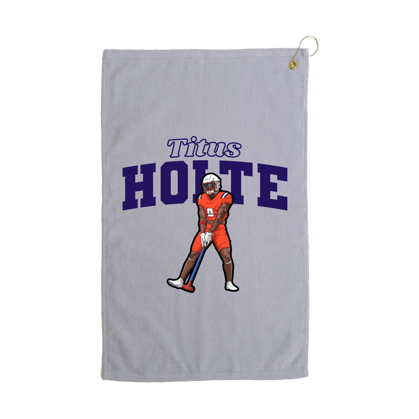 Golf Towel — Name Arch in Grey