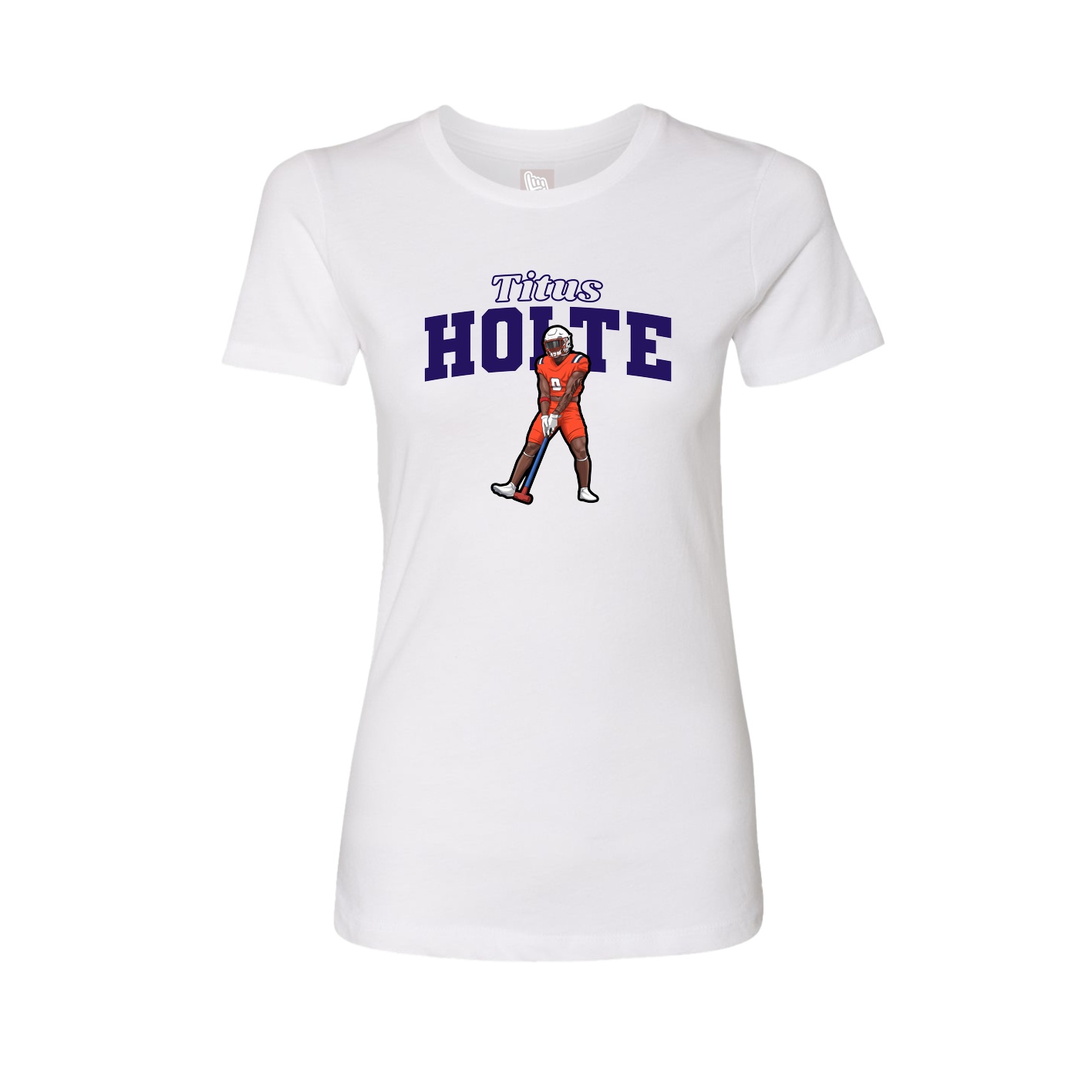 Fitted Women's Tee — Name Arch in White