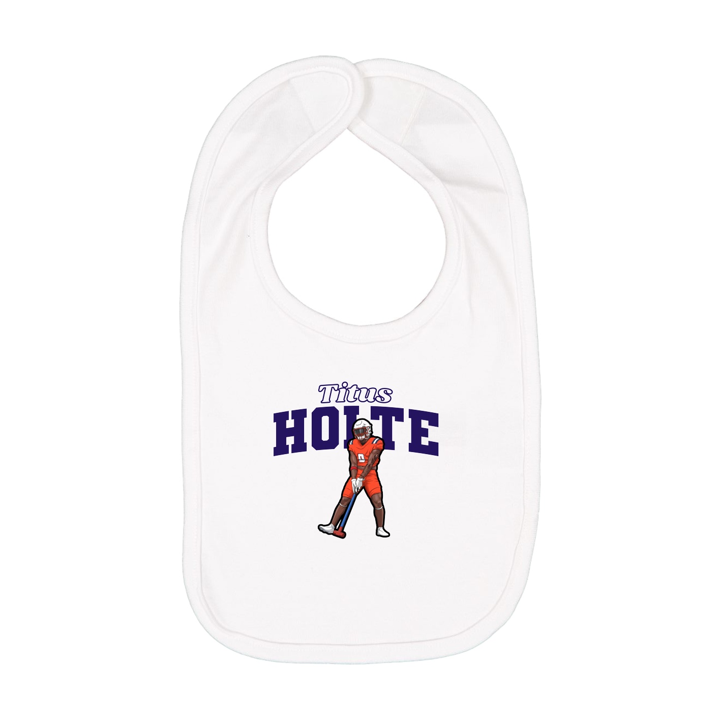 Infant Bib — Name Arch in White