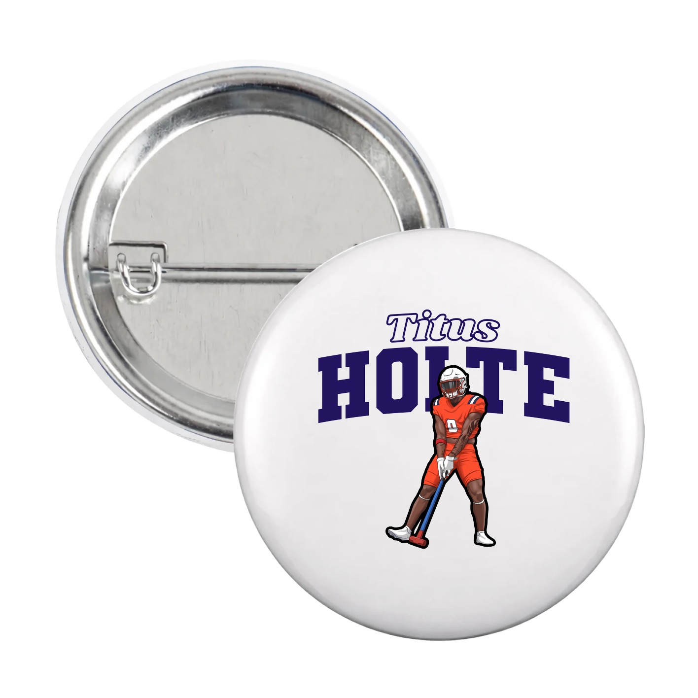 Game Day Button — Name Arch in White