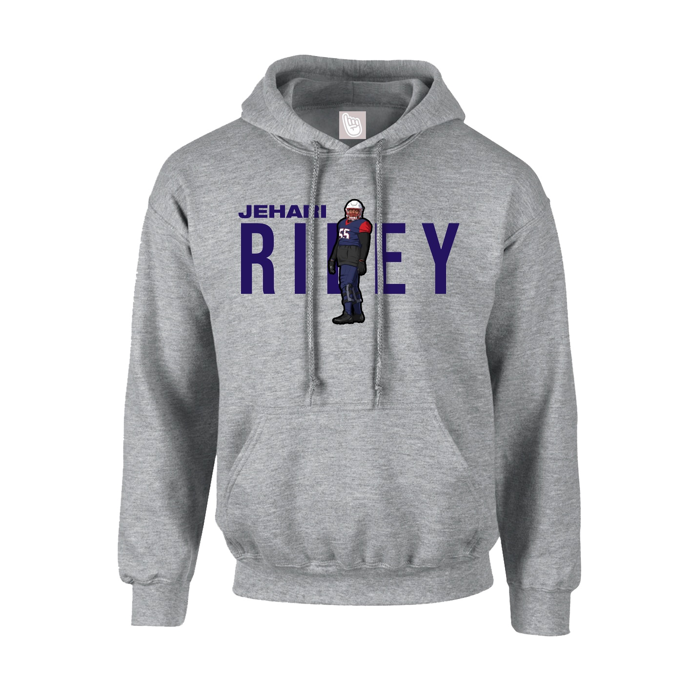 Hoodie — Player Name in Grey