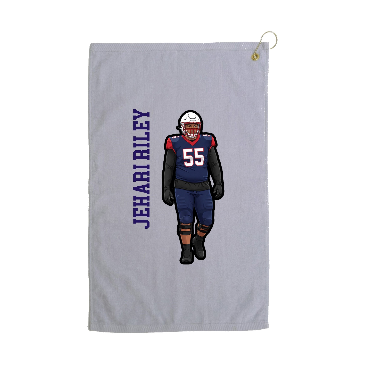 Golf Towel — Name Vertical in Grey