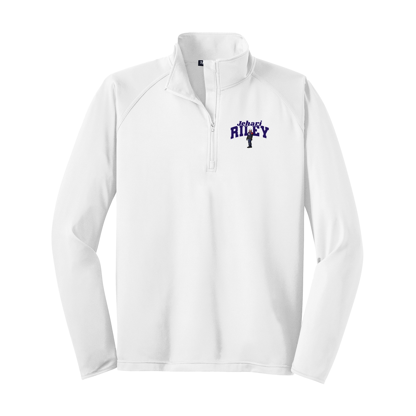 Q-Zip Pullover — Signature Arch in White