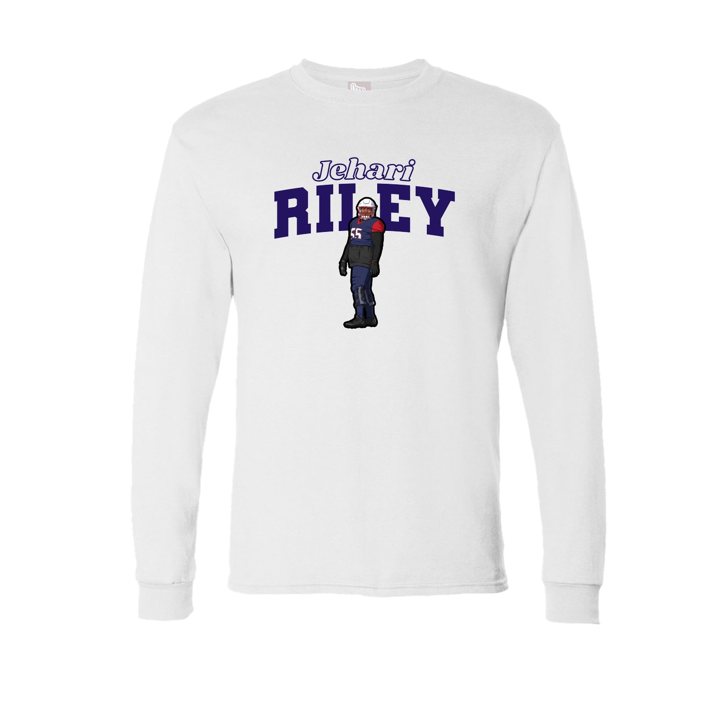 Long Sleeve Tee — Name Arch in White