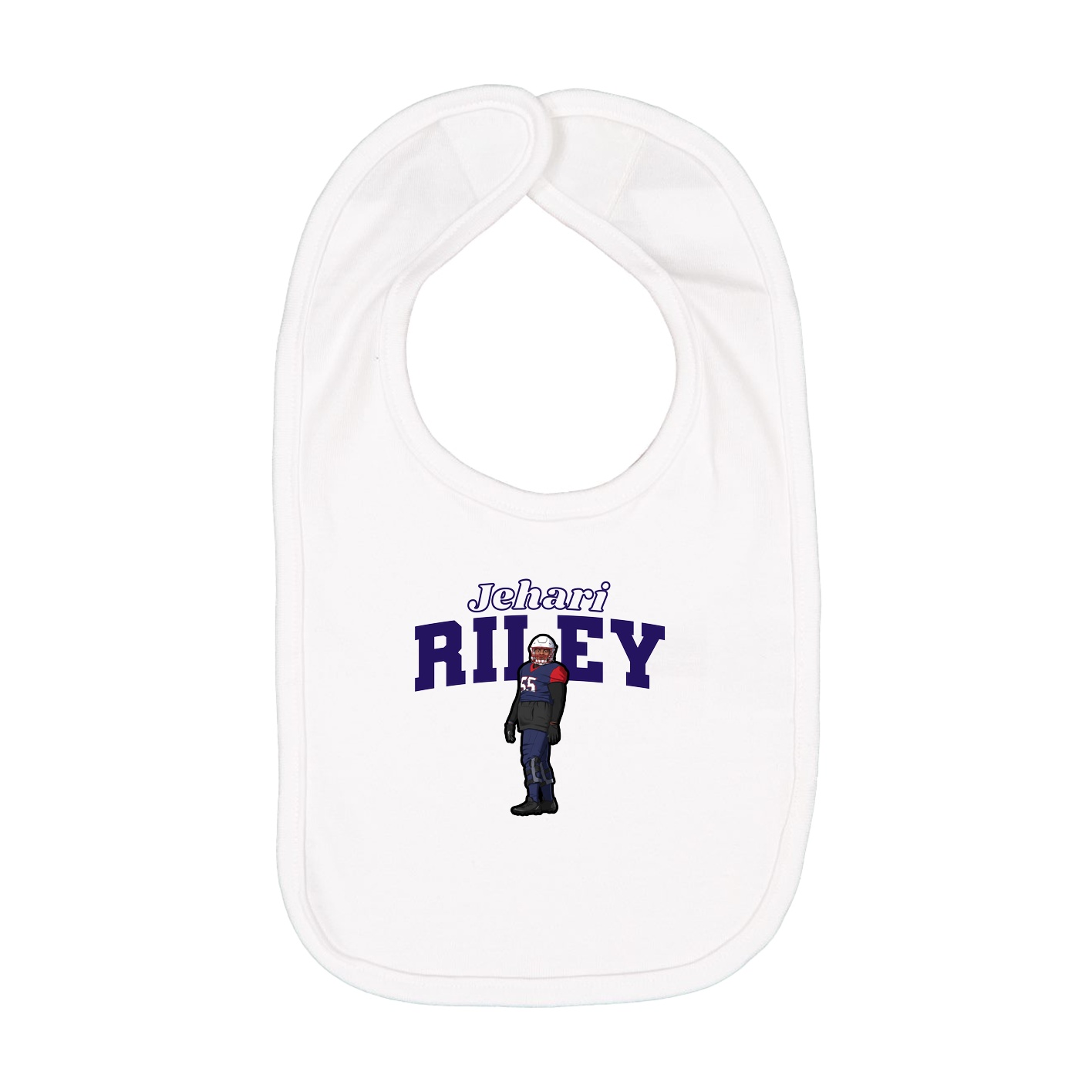 Infant Bib — Name Arch in White
