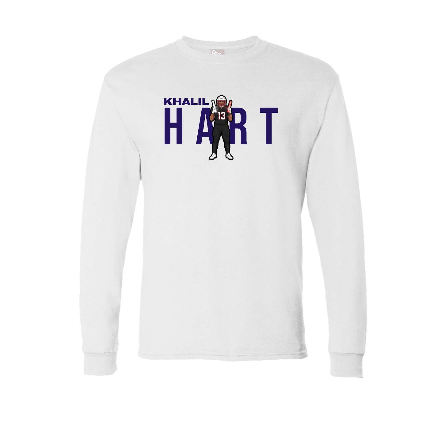 Long Sleeve Tee — Player Name in White