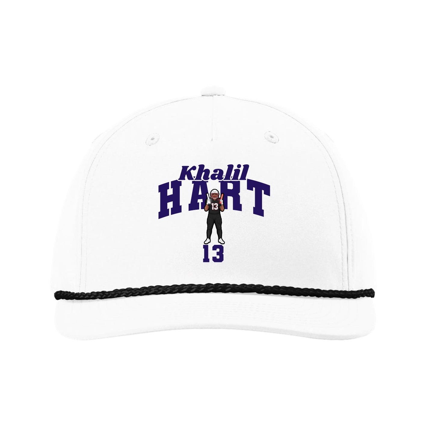 Five-Panel Classic Rope Cap — Signature Arch in White