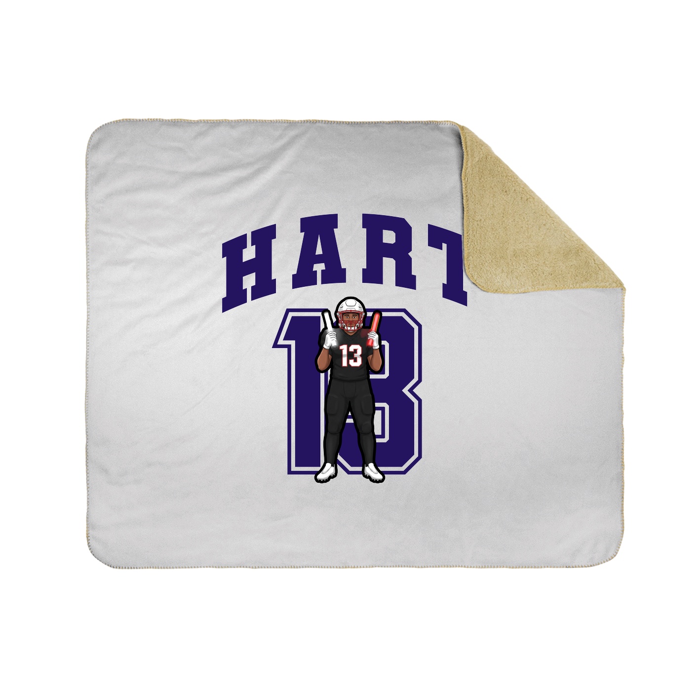 Throw Blanket — Number in White