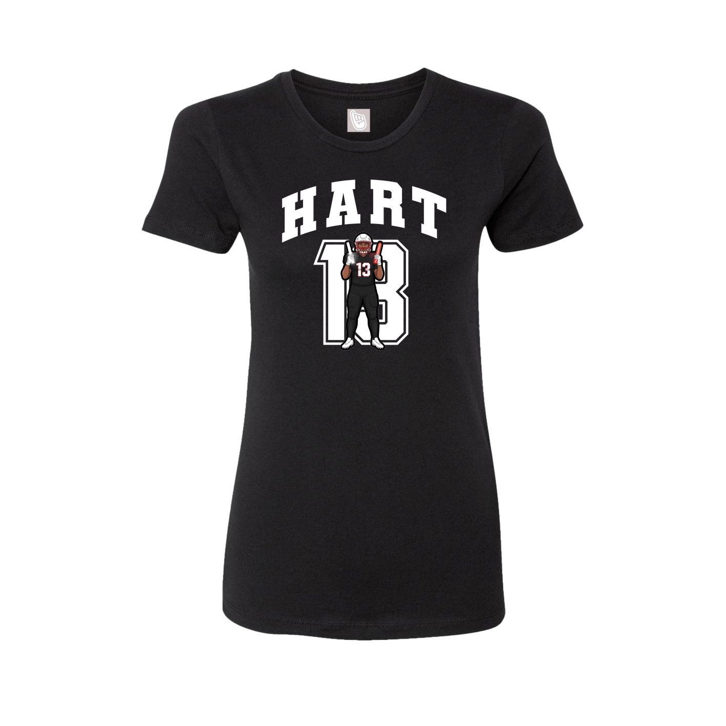 Fitted Women's Tee — Number in Black