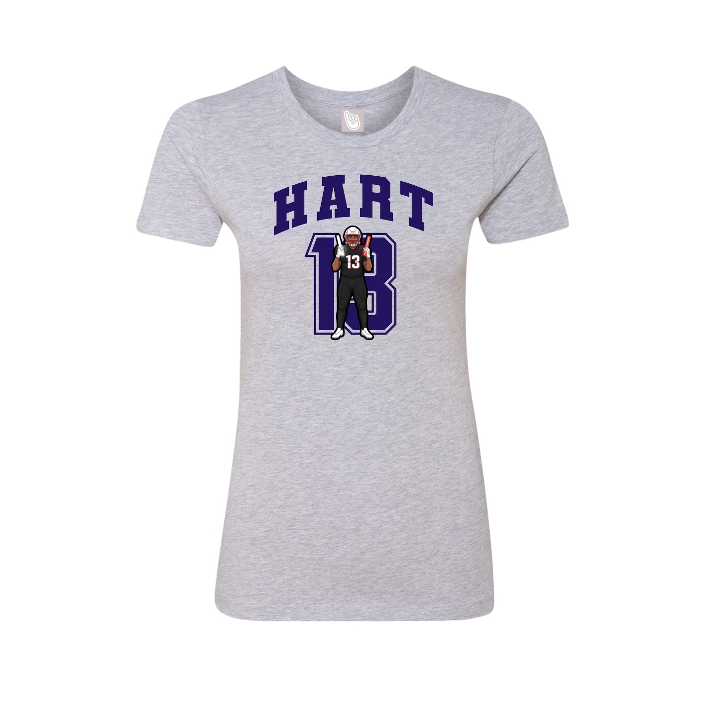 Fitted Women's Tee — Number in Grey