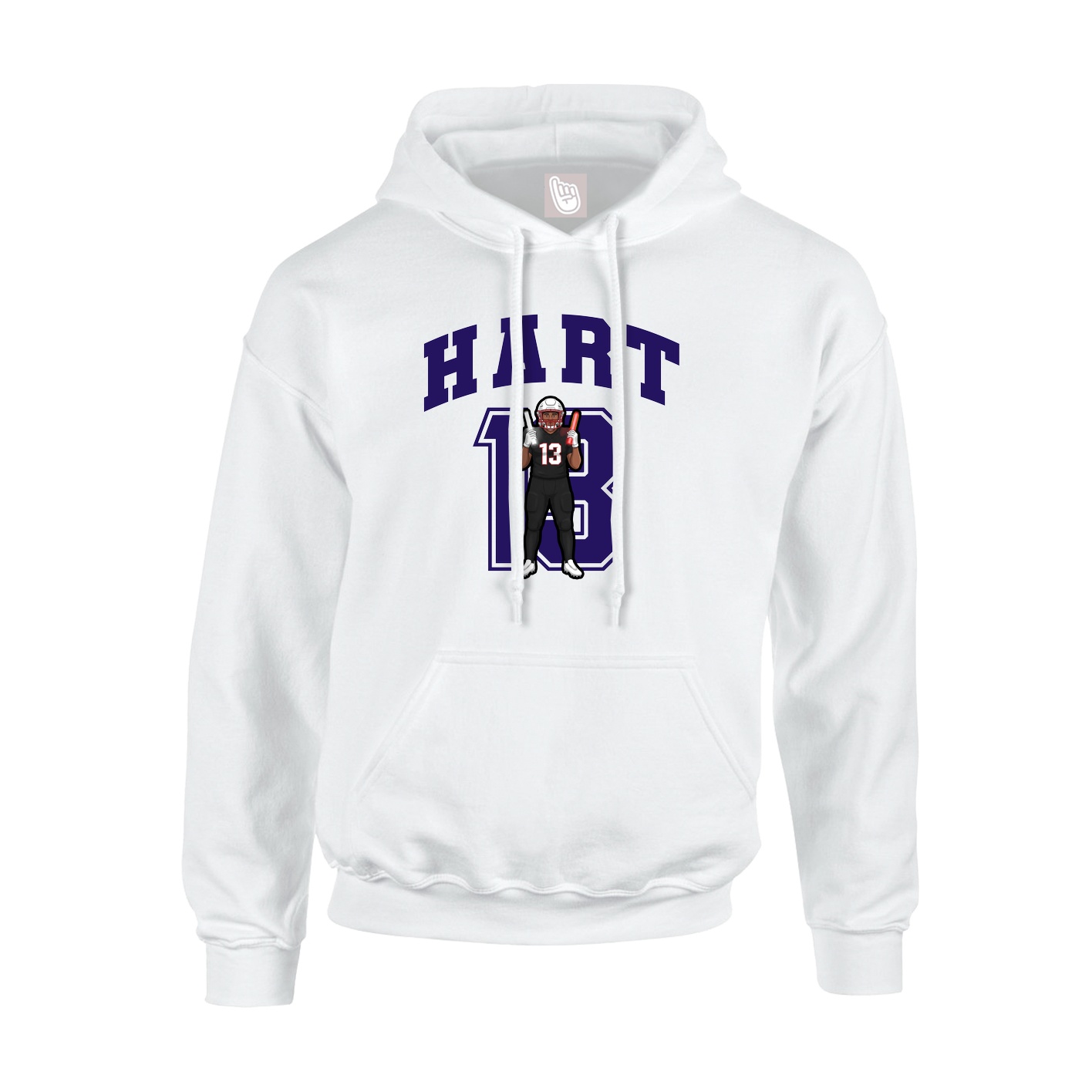Hoodie — Number in White