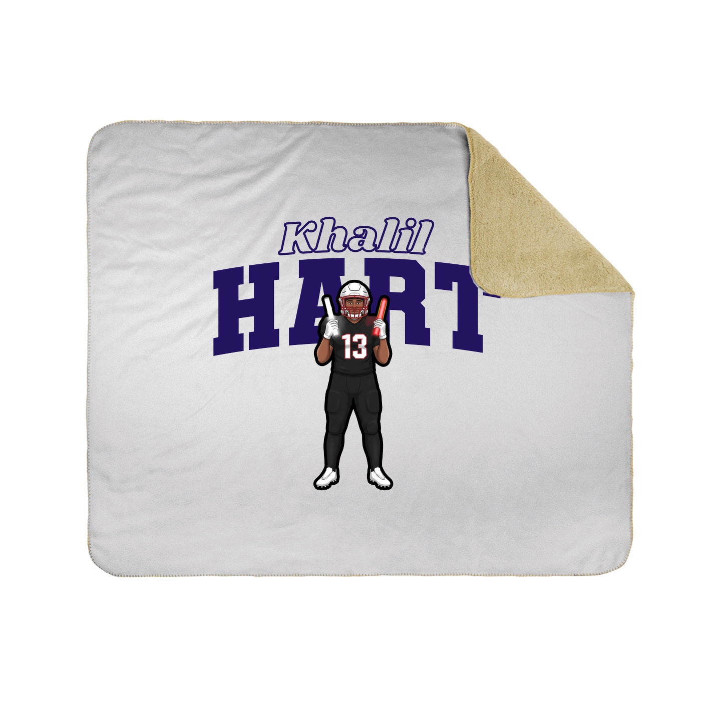 Throw Blanket — Name Arch in White