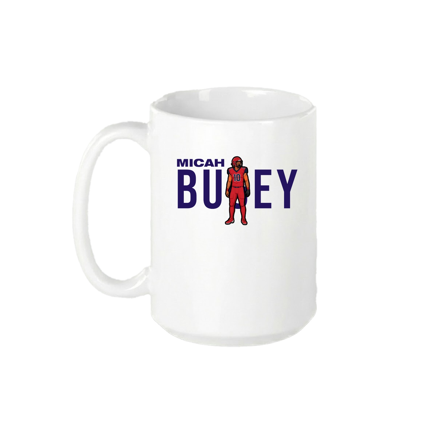 15oz Coffee Mug — Player Name in White