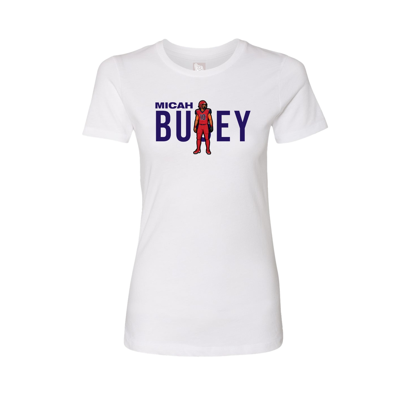 Fitted Women's Tee — Player Name in White