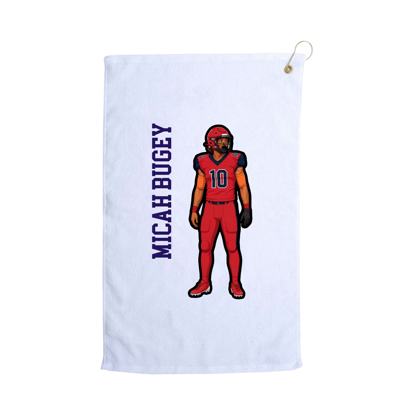 Golf Towel — Name Vertical in White