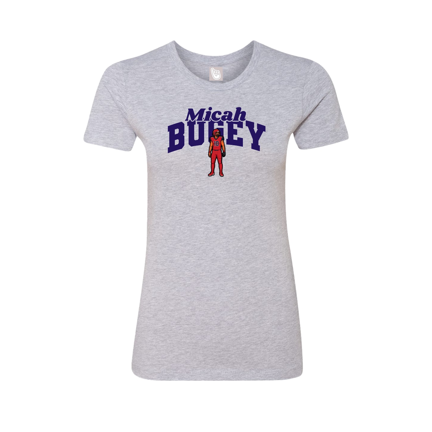 Fitted Women's Tee — Signature Arch in Grey