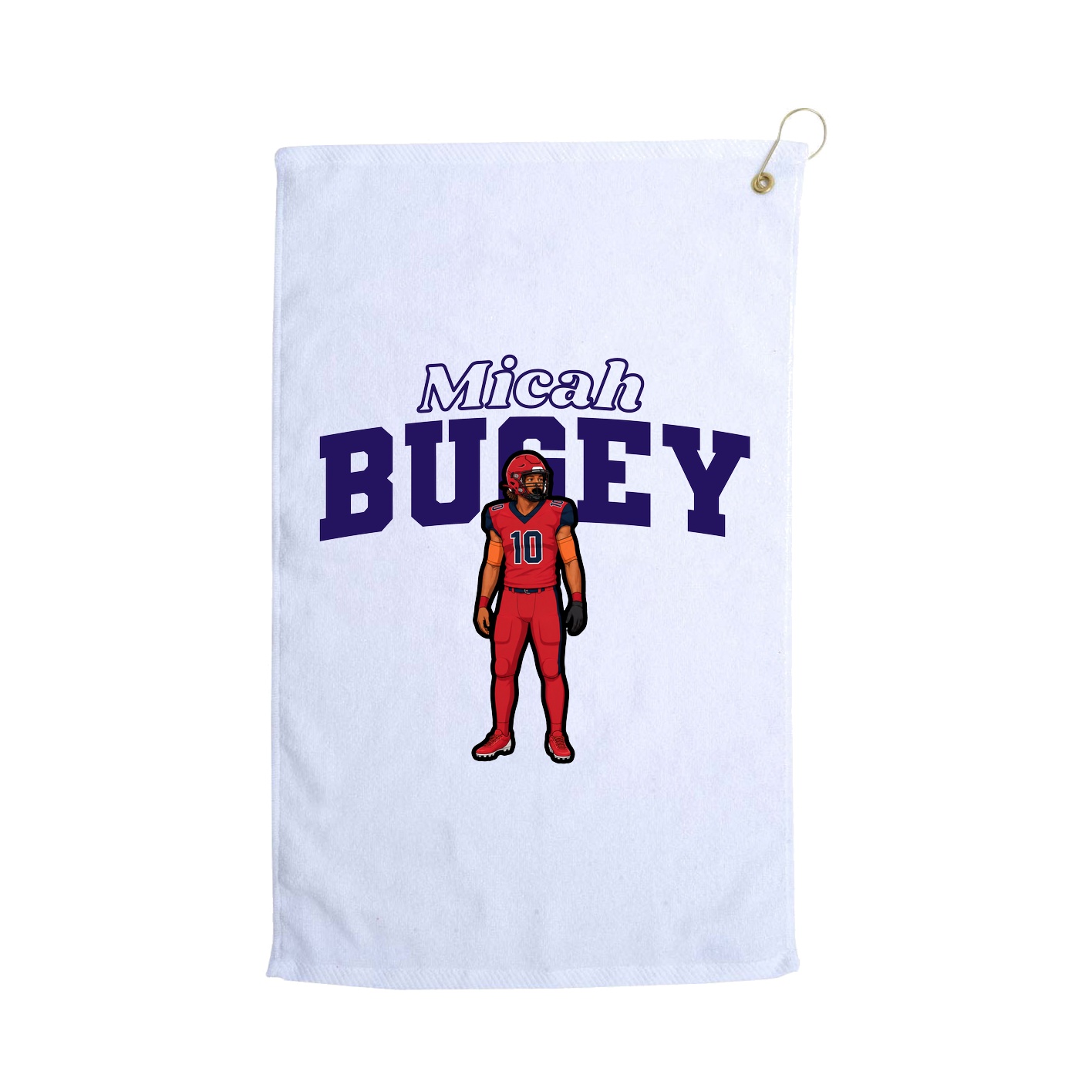 Golf Towel — Name Arch in White