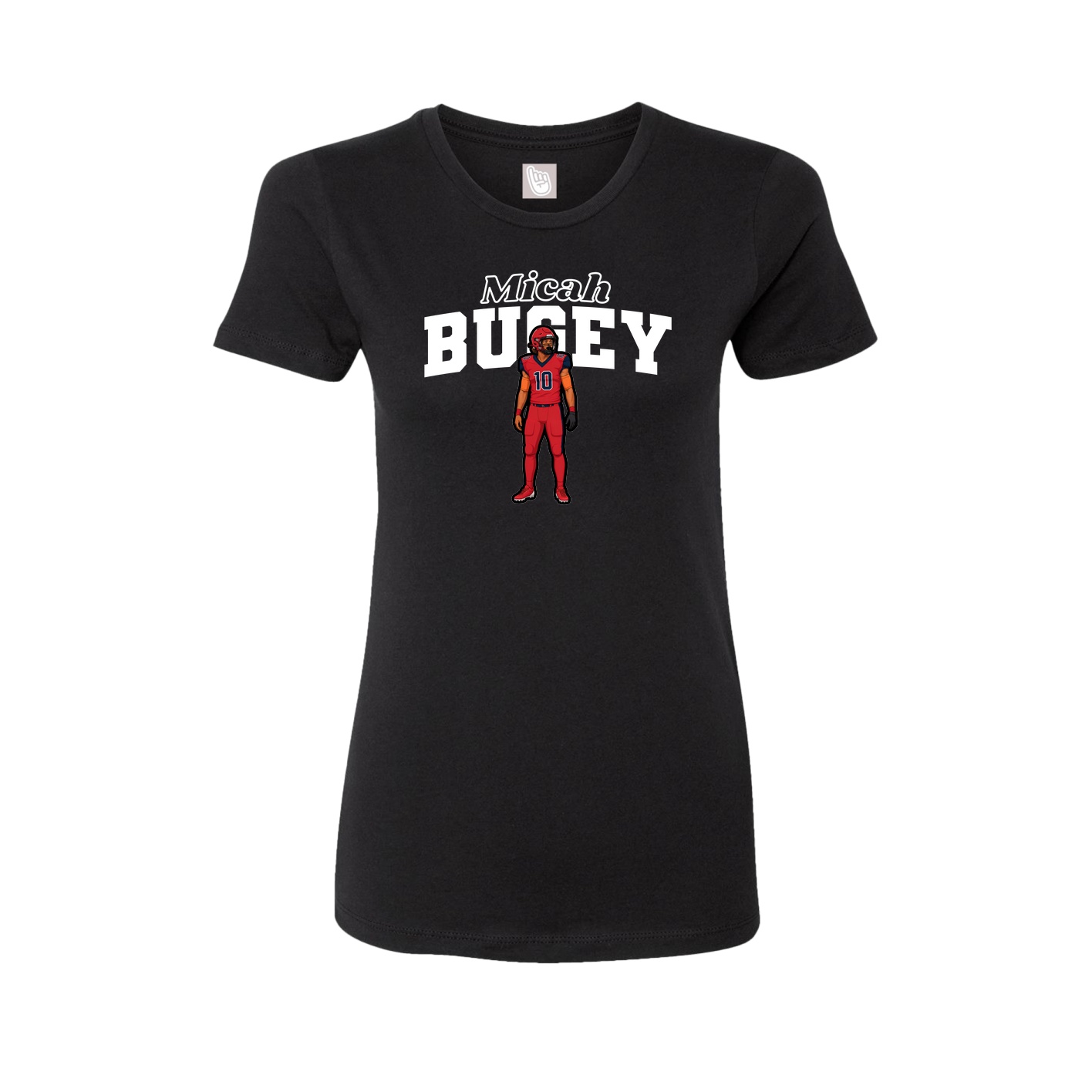 Fitted Women's Tee — Name Arch in Black