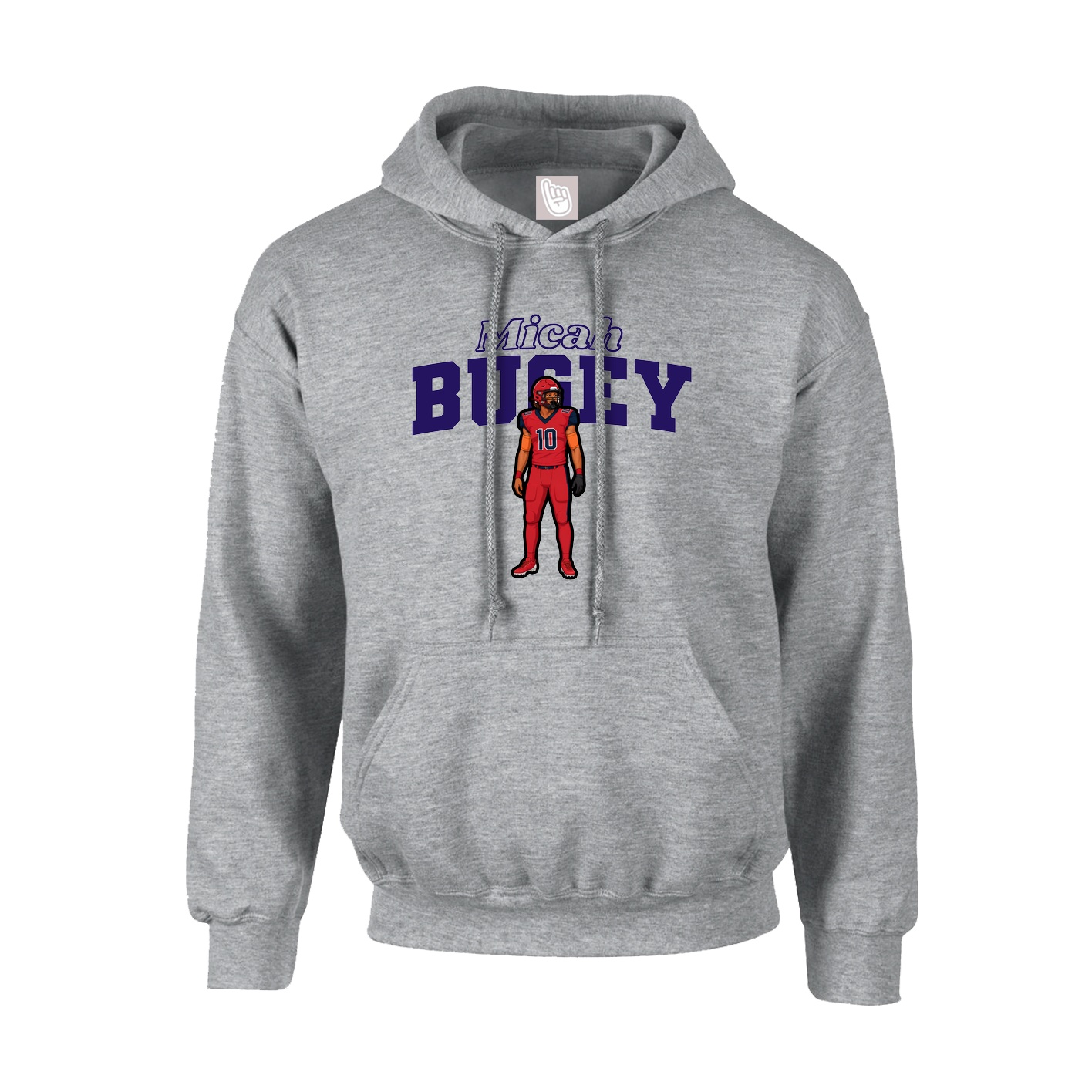 Youth Hoodie — Name Arch in Grey