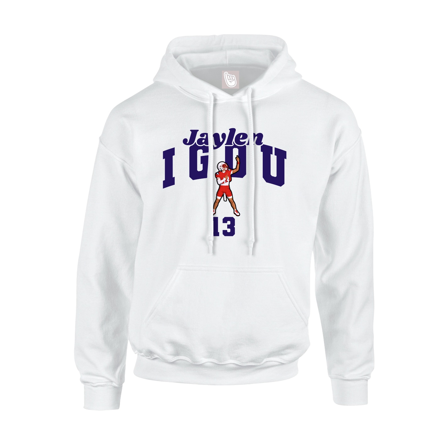Youth Hoodie — Signature Arch in White