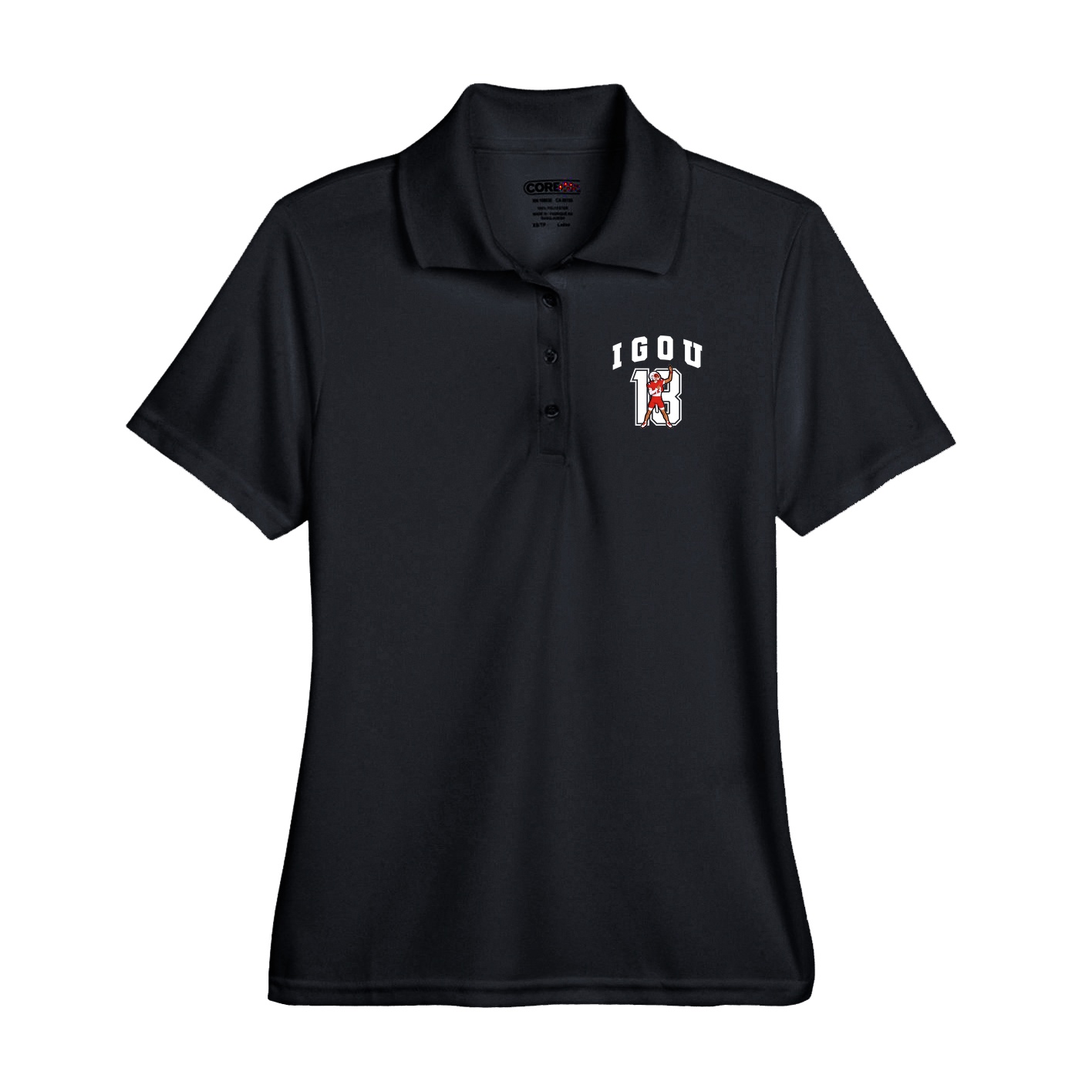 Performance Polo — Number in Black