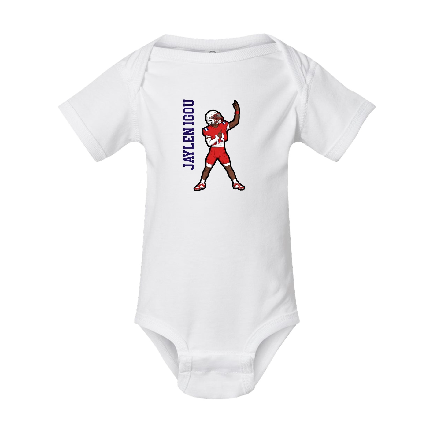 Baby Onesie — Name Vertical in White