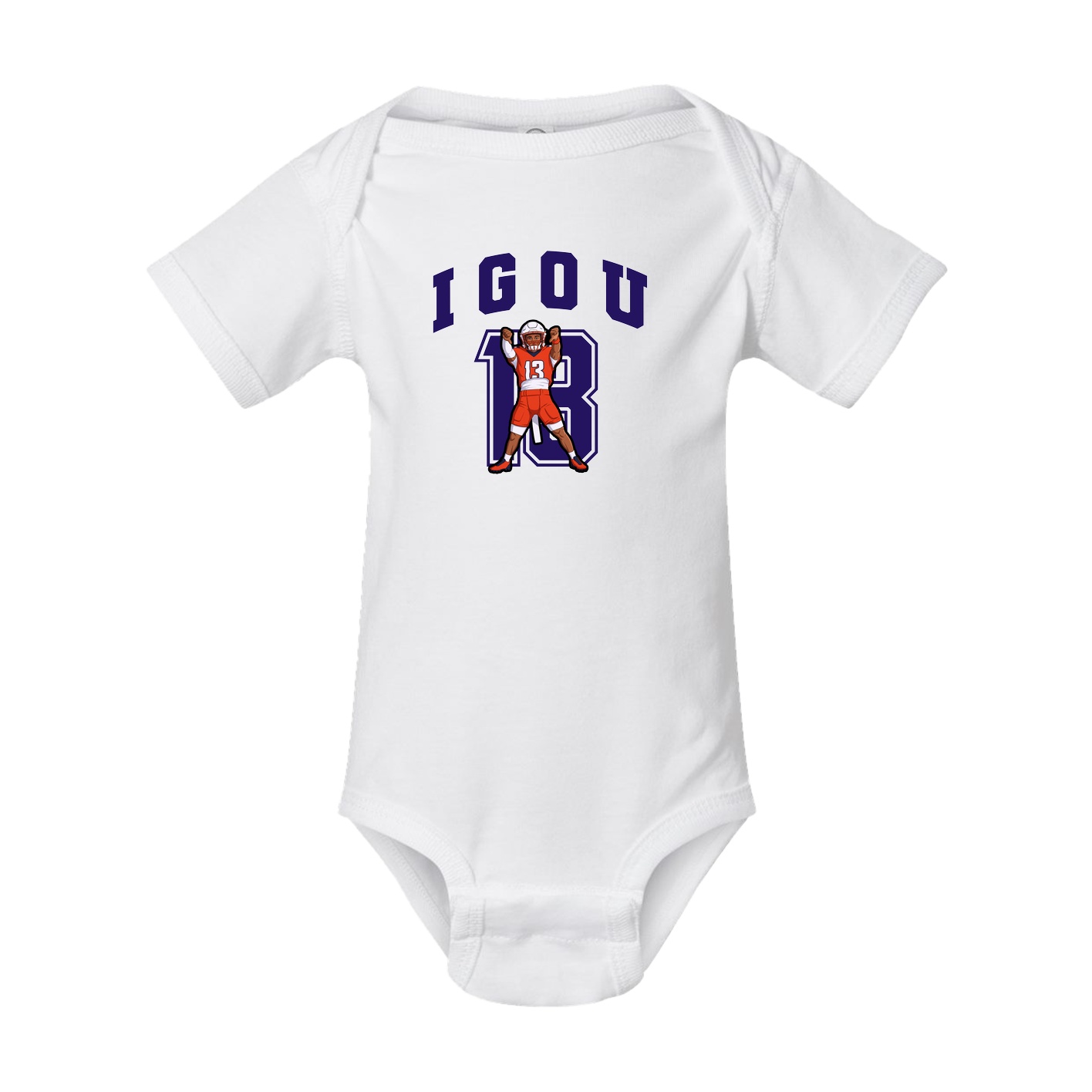 Baby Onesie — Number in White