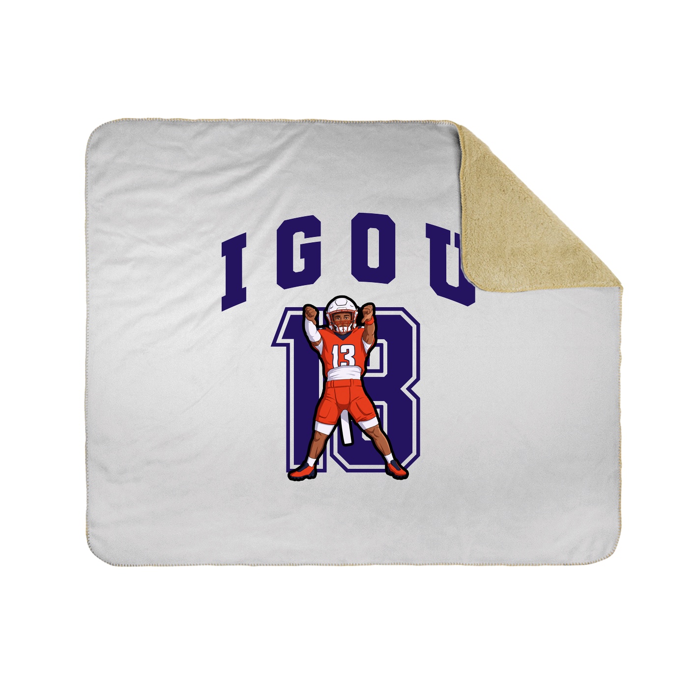 Throw Blanket — Number in White