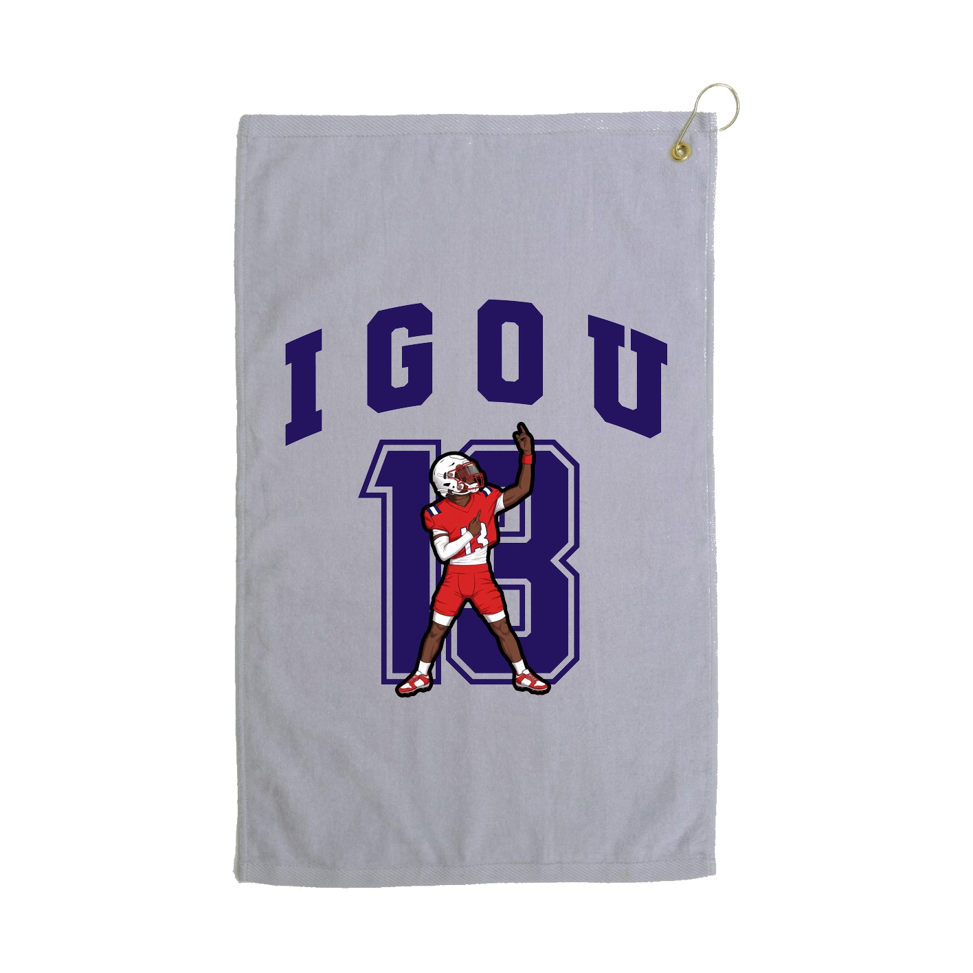 Golf Towel — Number in Grey