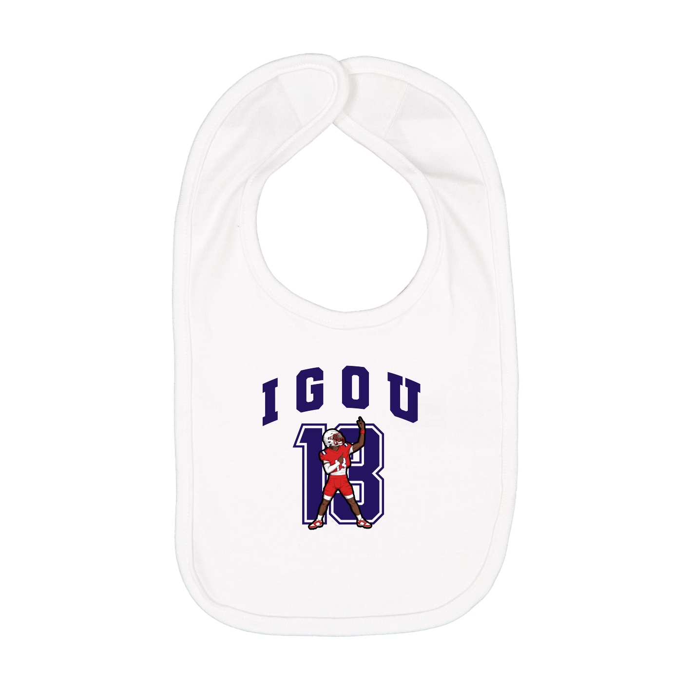 Infant Bib — Number in White