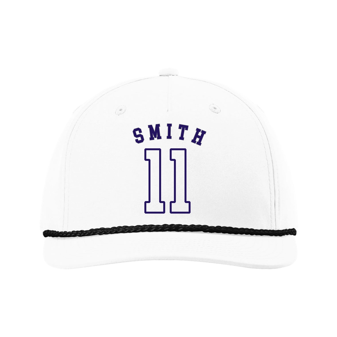 Five-Panel Classic Rope Cap — Shirsey Arch in White