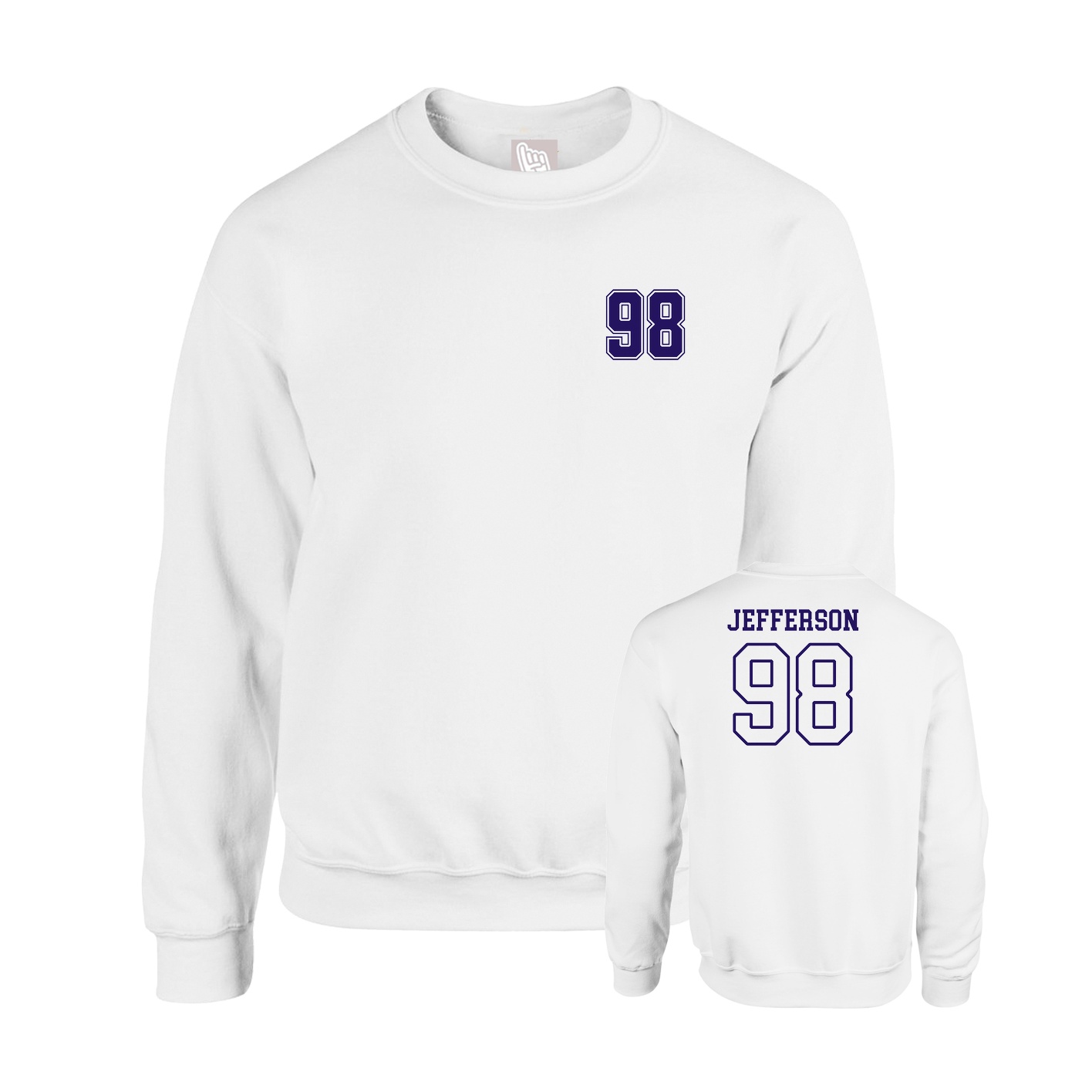 Fleece Crew — Chest Back in White