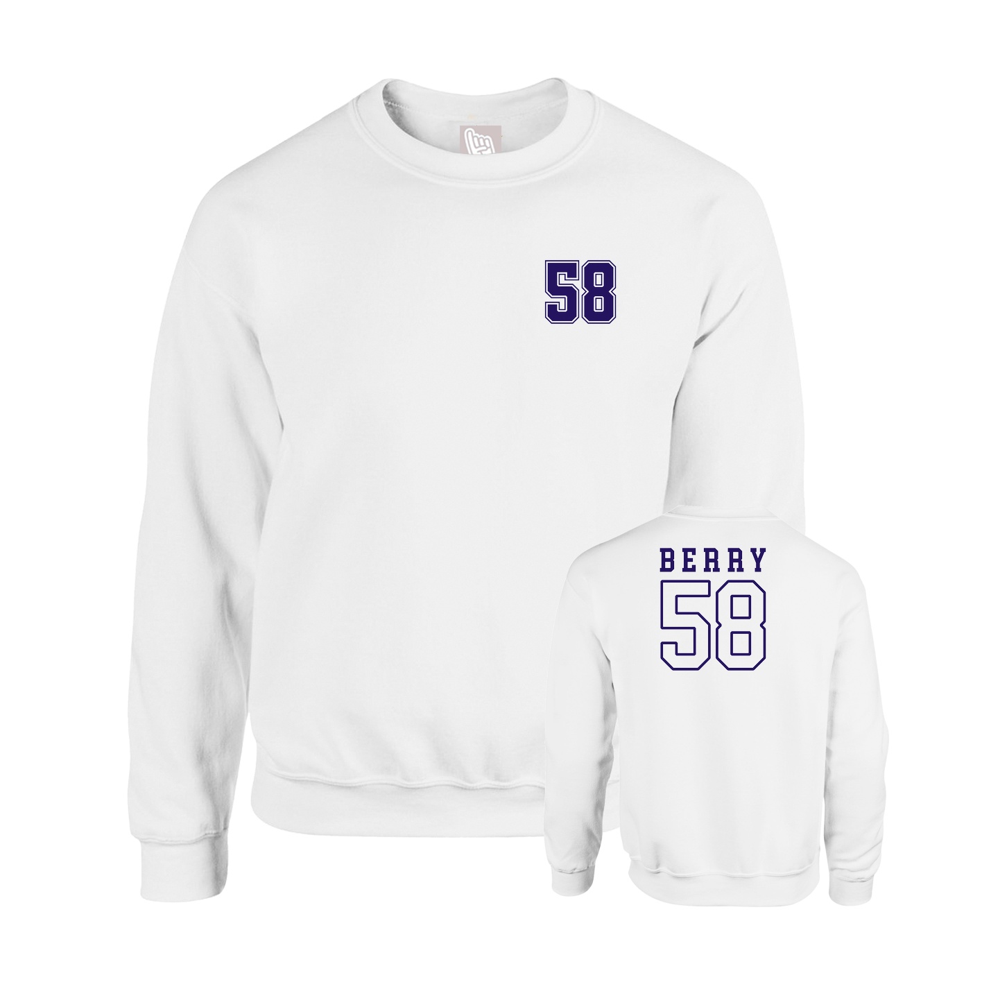 Fleece Crew — Chest Back in White
