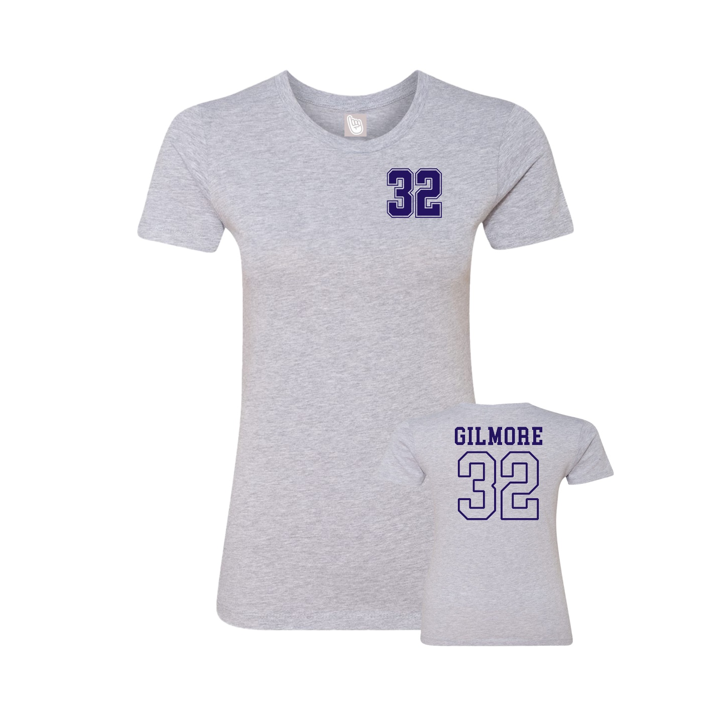 Fitted Women's Tee — Chest Back in Grey
