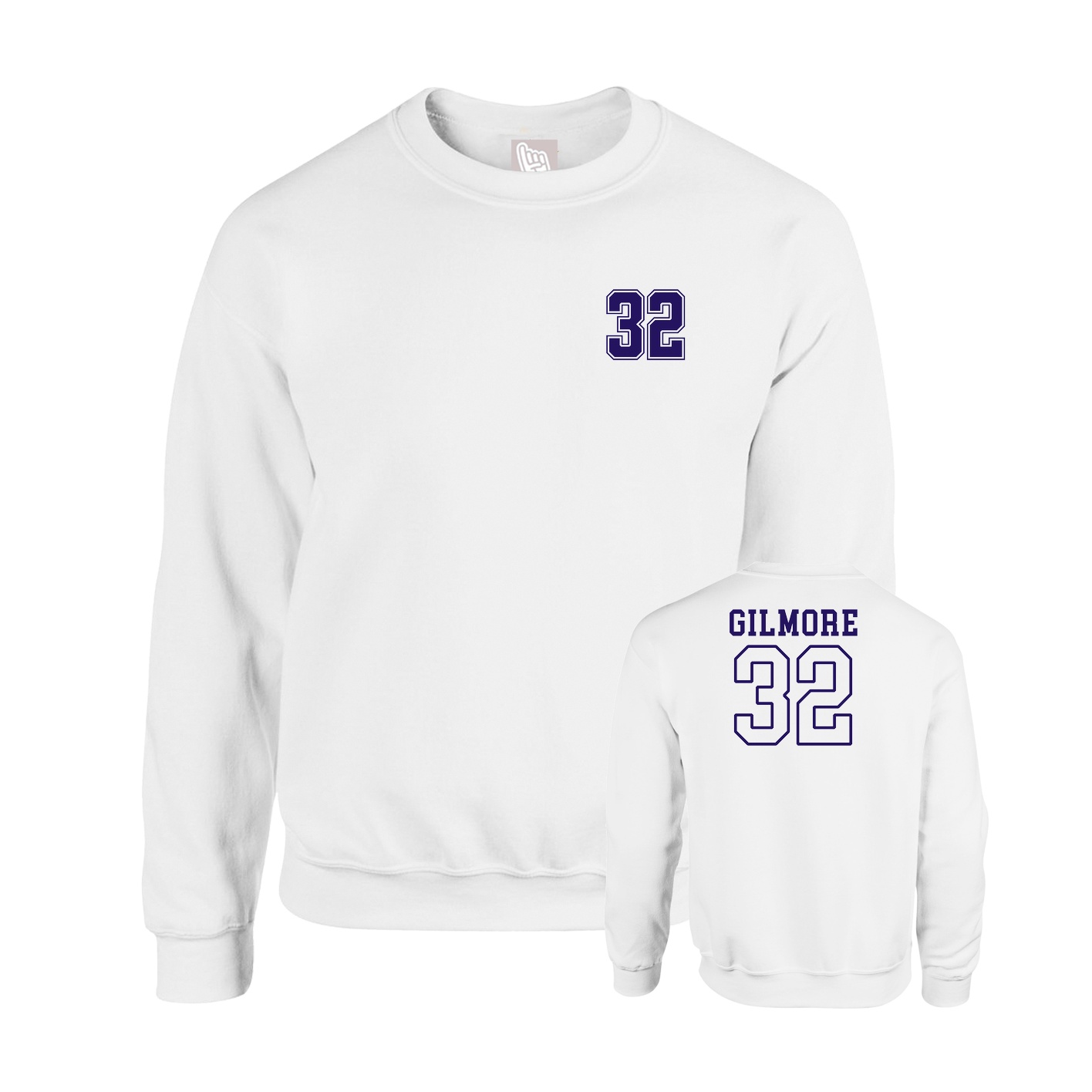 Fleece Crew — Chest Back in White