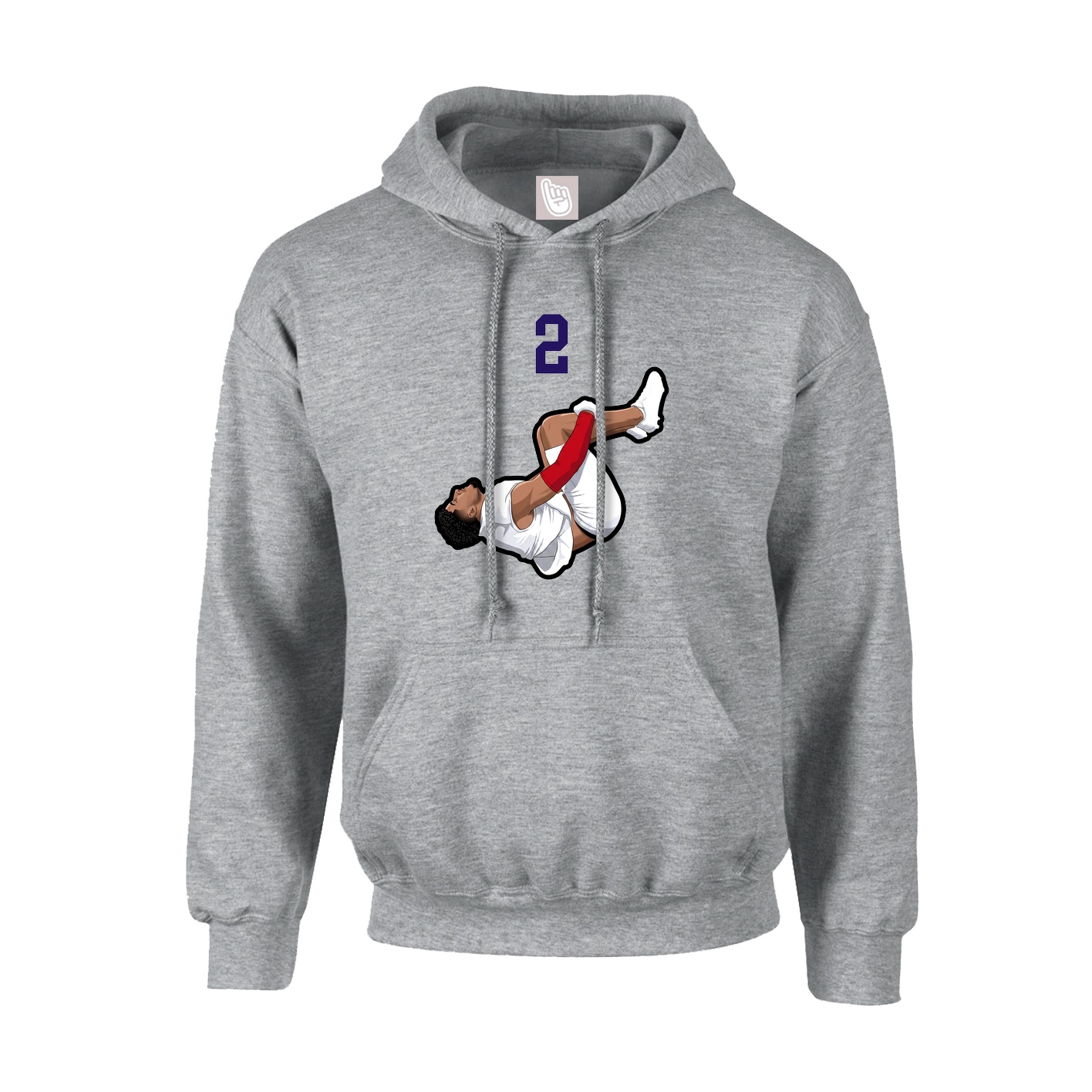 Youth Hoodie — Number Top in Grey