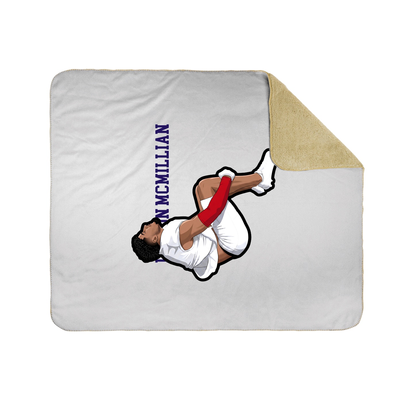Throw Blanket — Name Vertical in White