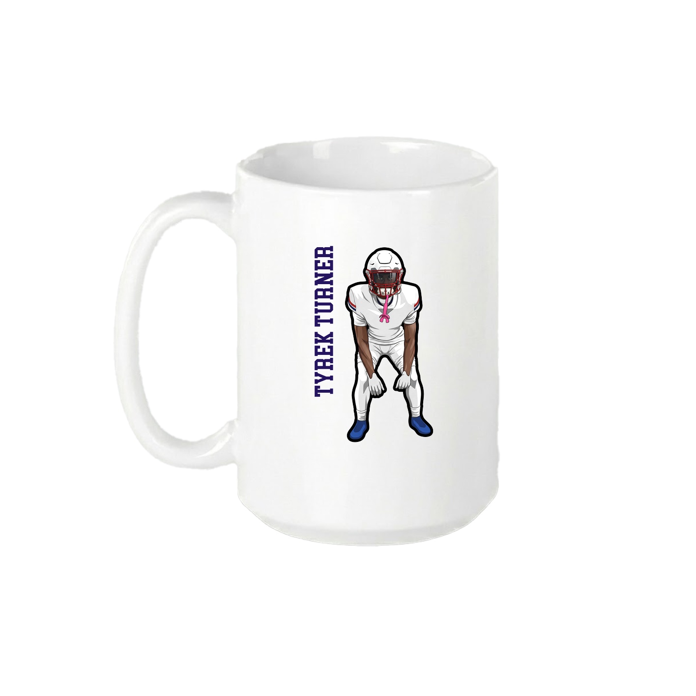 15oz Coffee Mug — Name Vertical in White