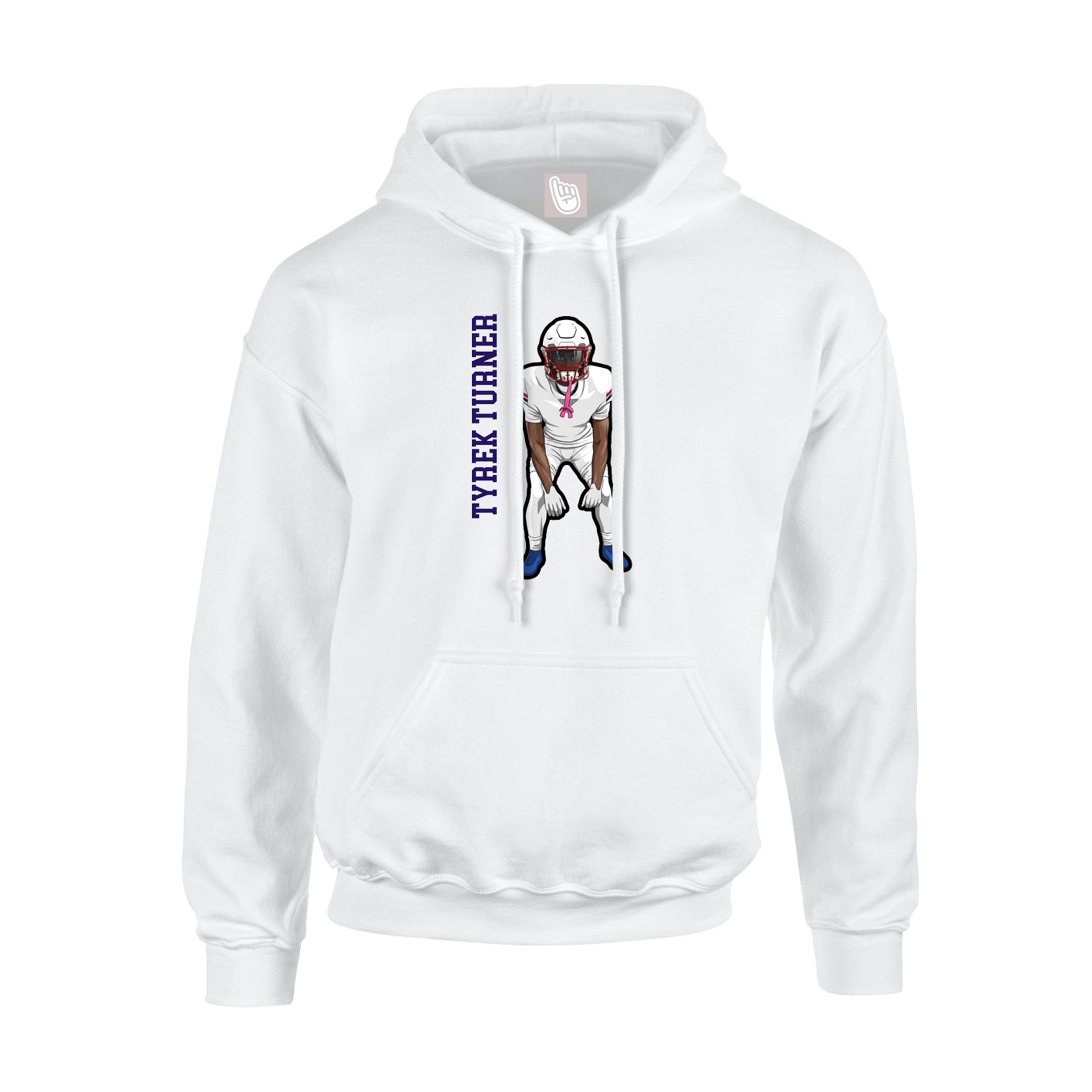 Youth Hoodie — Name Vertical in White