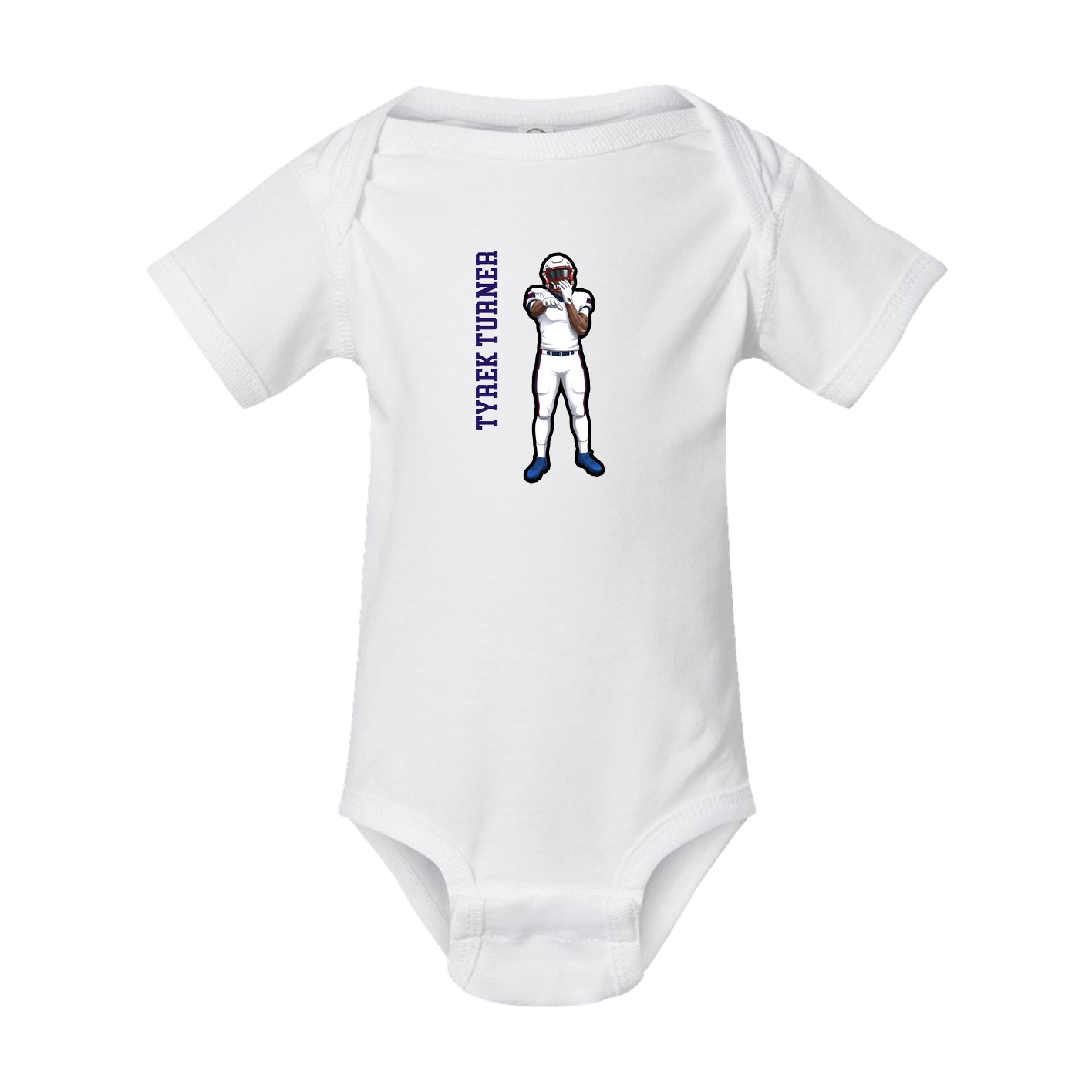 Baby Onesie — Name Vertical in White