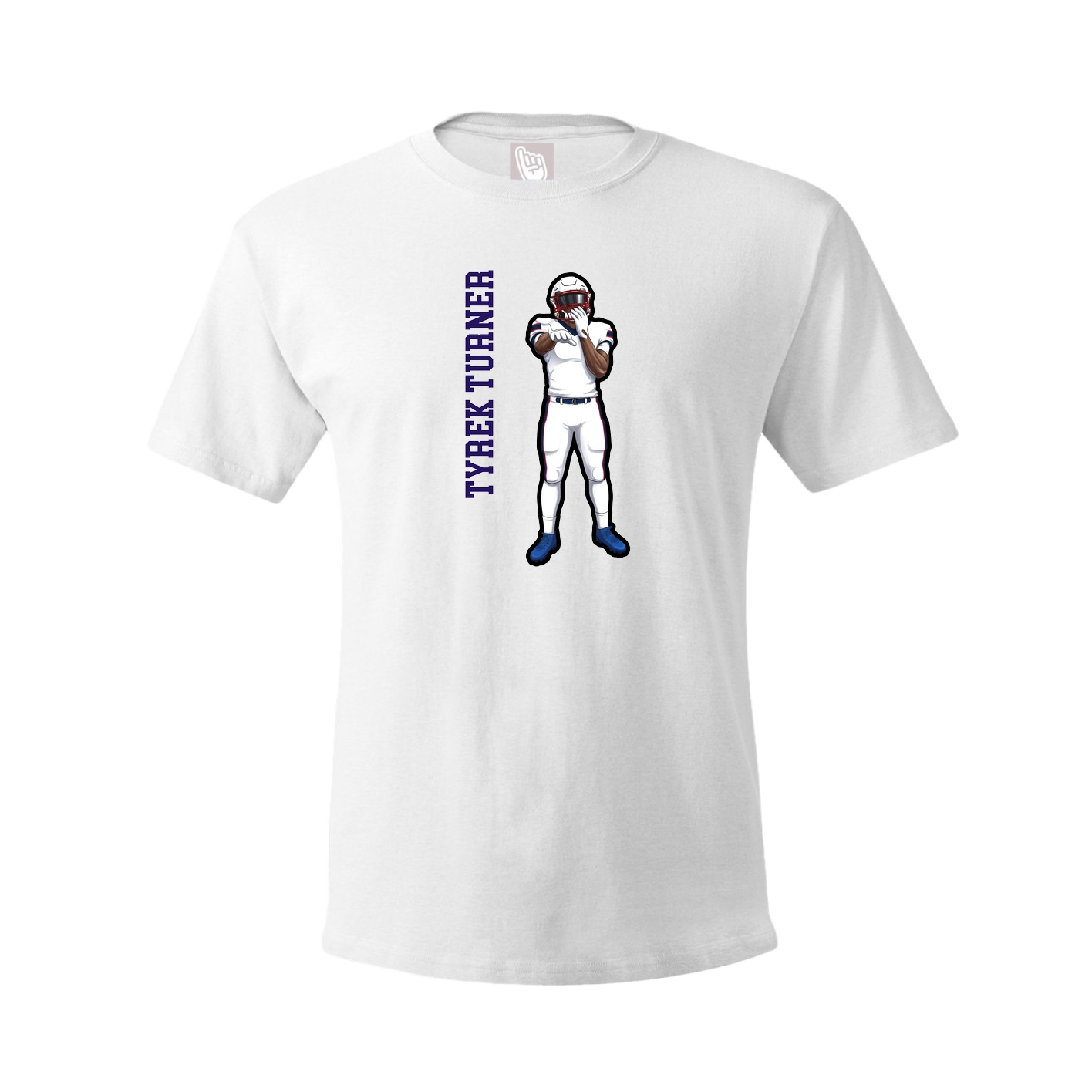 Tee — Name Vertical in White