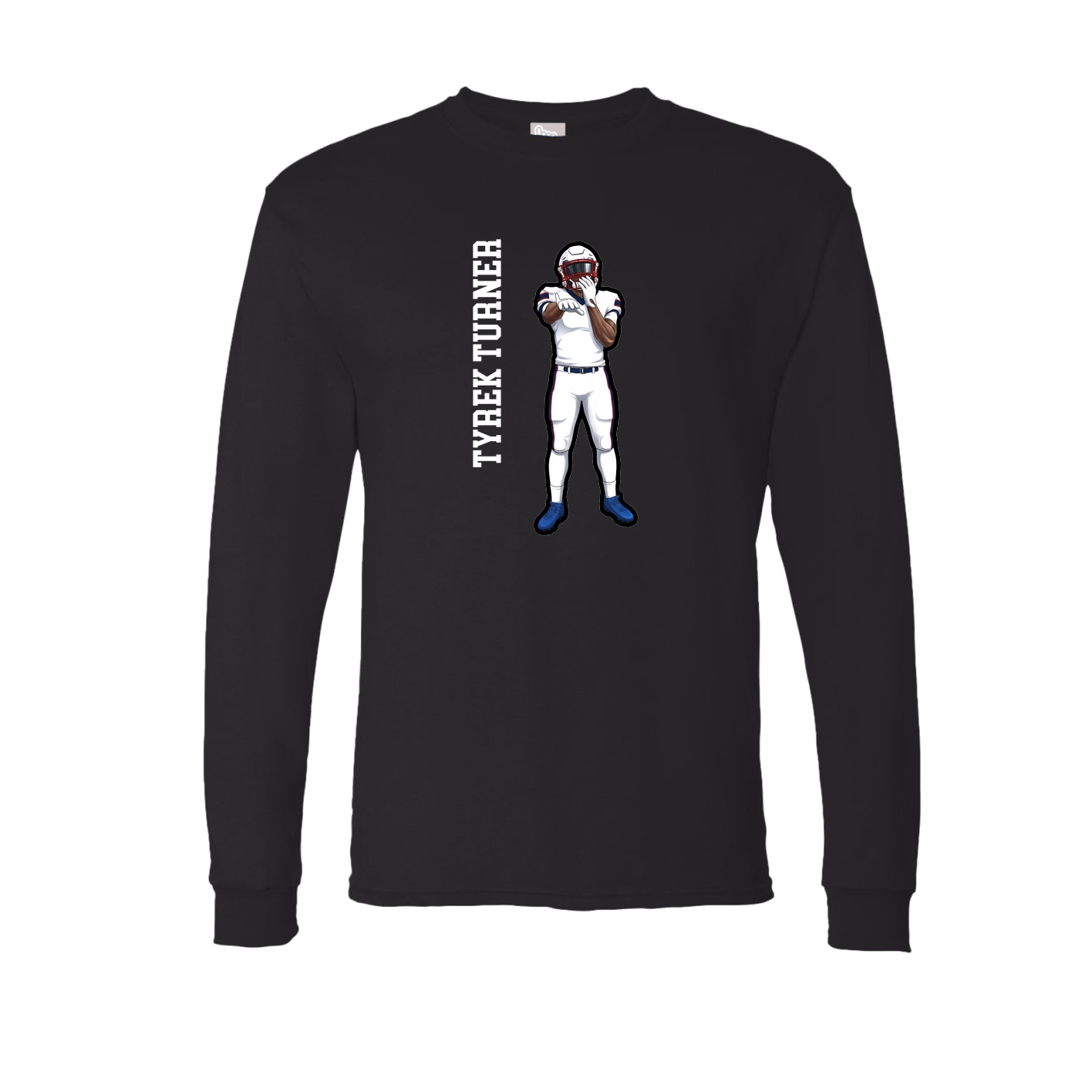 Long Sleeve Tee — Name Vertical in Black