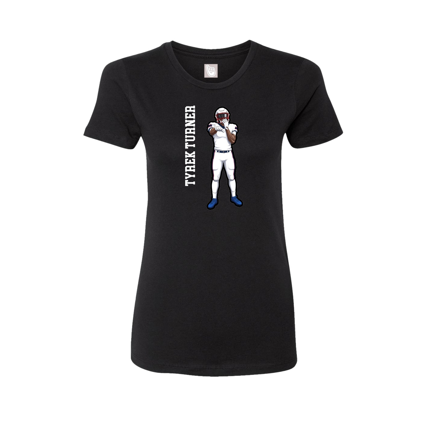 Fitted Women's Tee — Name Vertical in Black