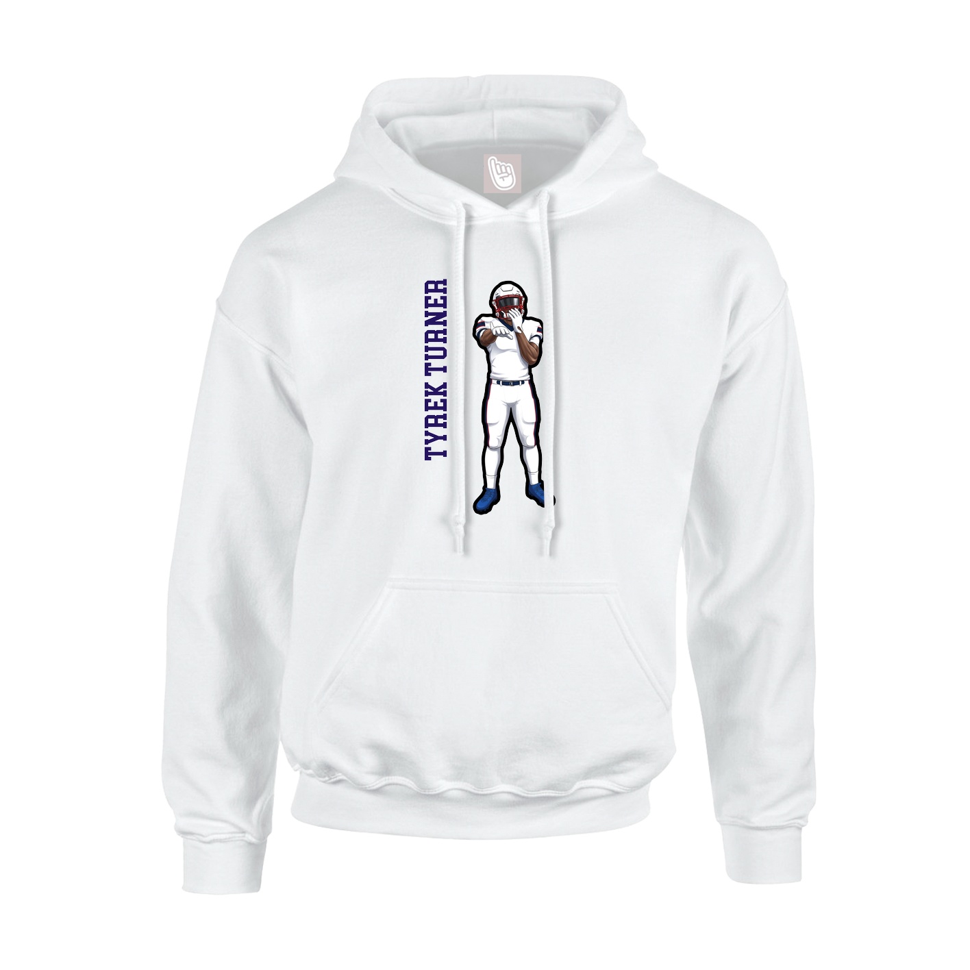 Youth Hoodie — Name Vertical in White