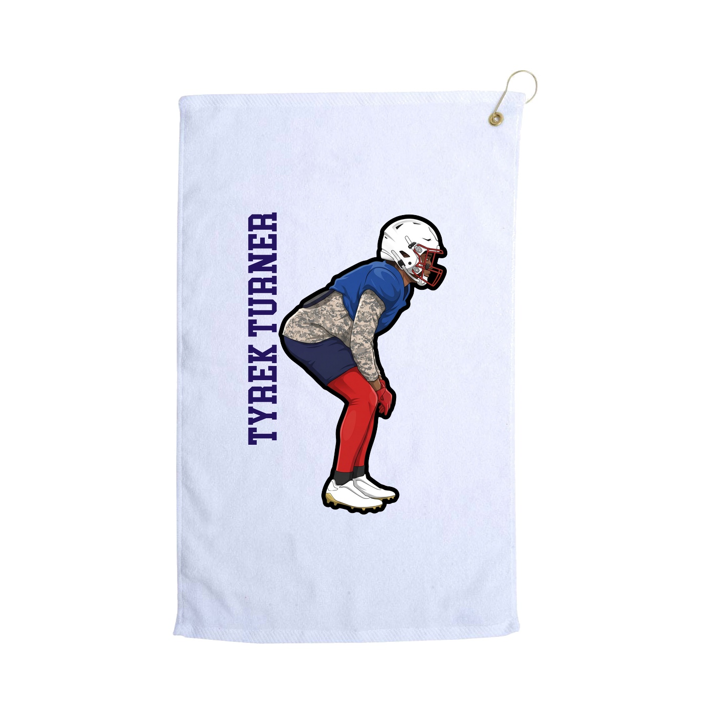 Golf Towel — Name Vertical in White