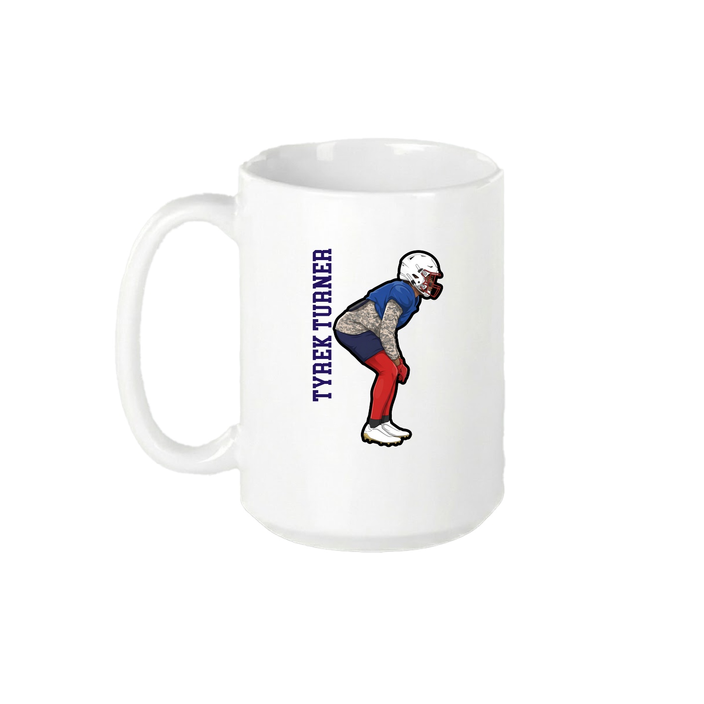 15oz Coffee Mug — Name Vertical in White