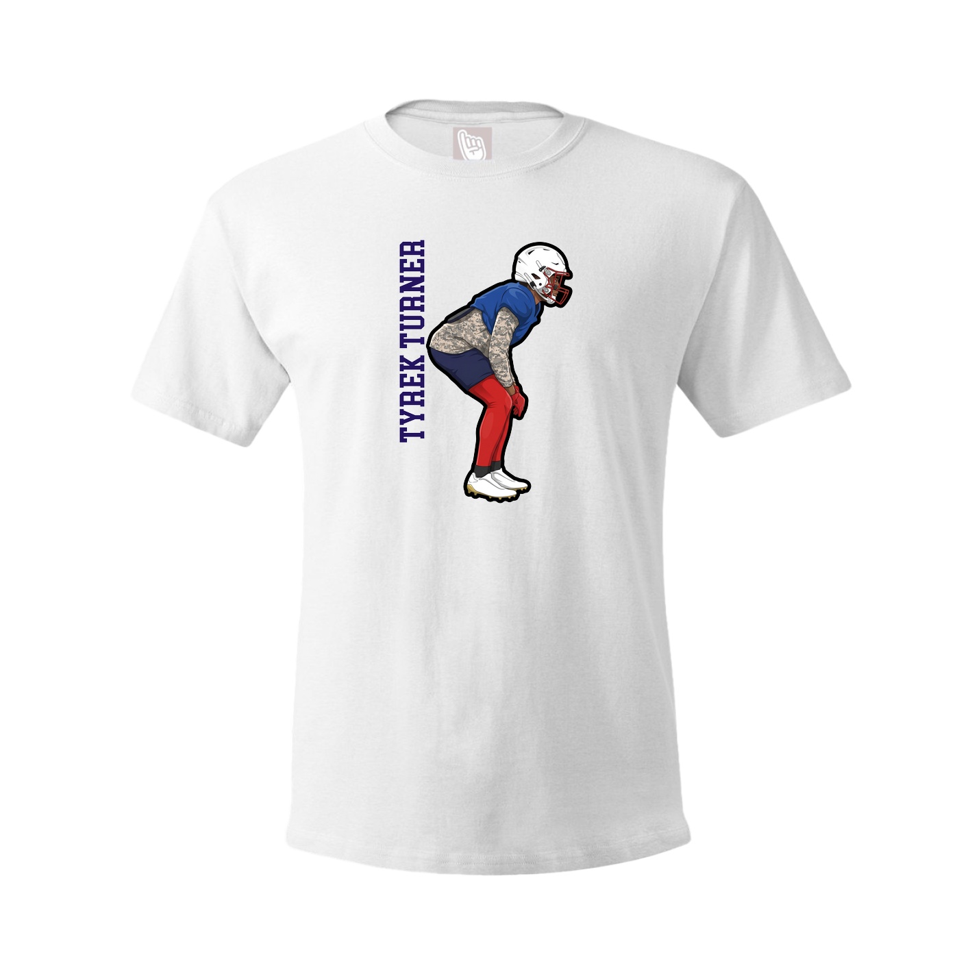 Youth Tee — Name Vertical in White