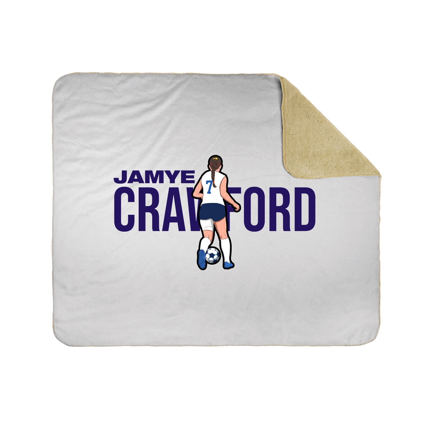 Throw Blanket — Player Name in White