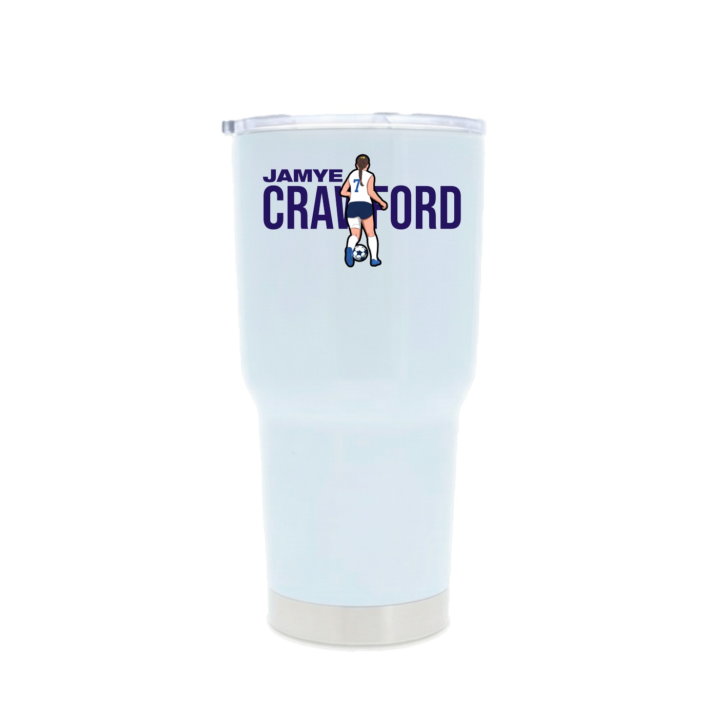 30oz Stainless Steel Tumbler — Player Name in White