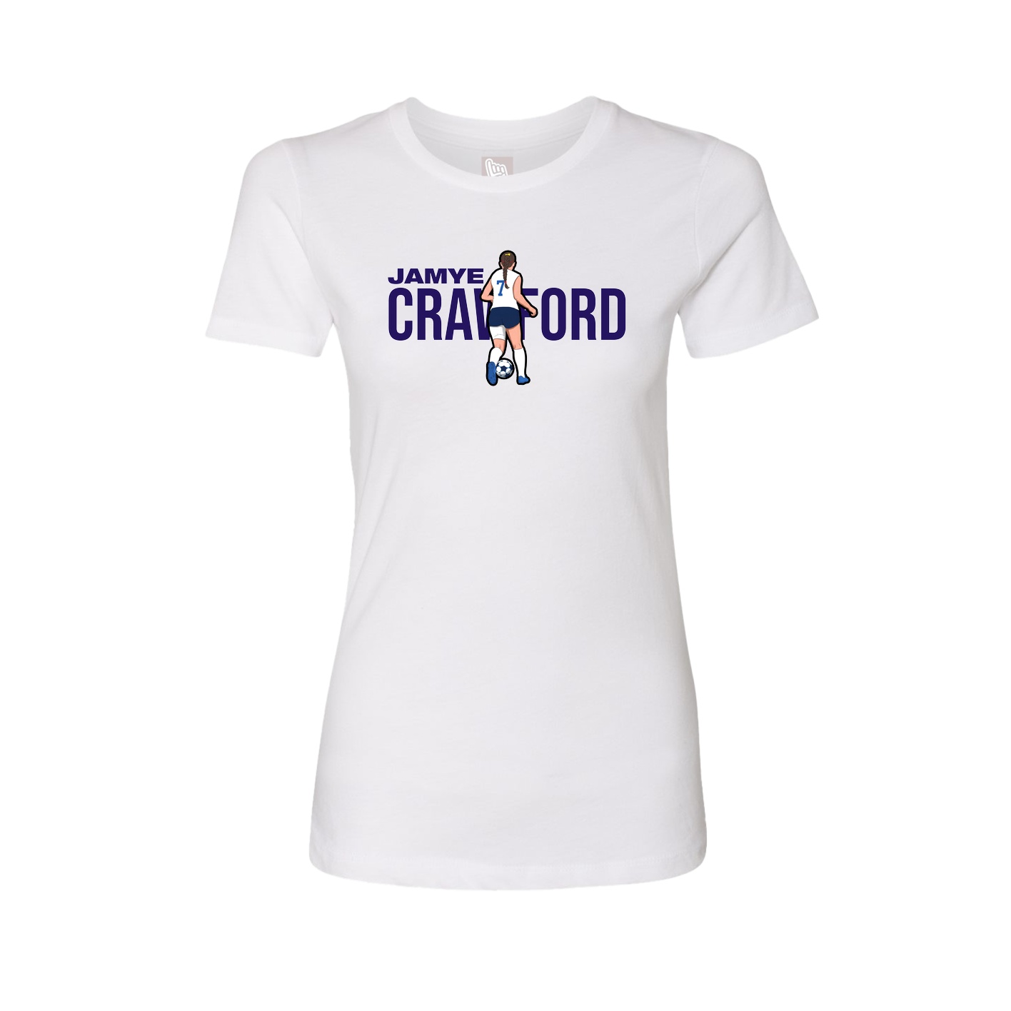 Womens Tee — Player Name in White